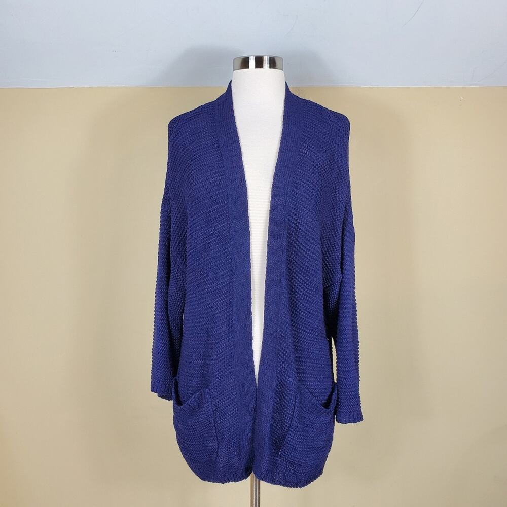 CENY Open Knit Cardigan in Navy Size L
